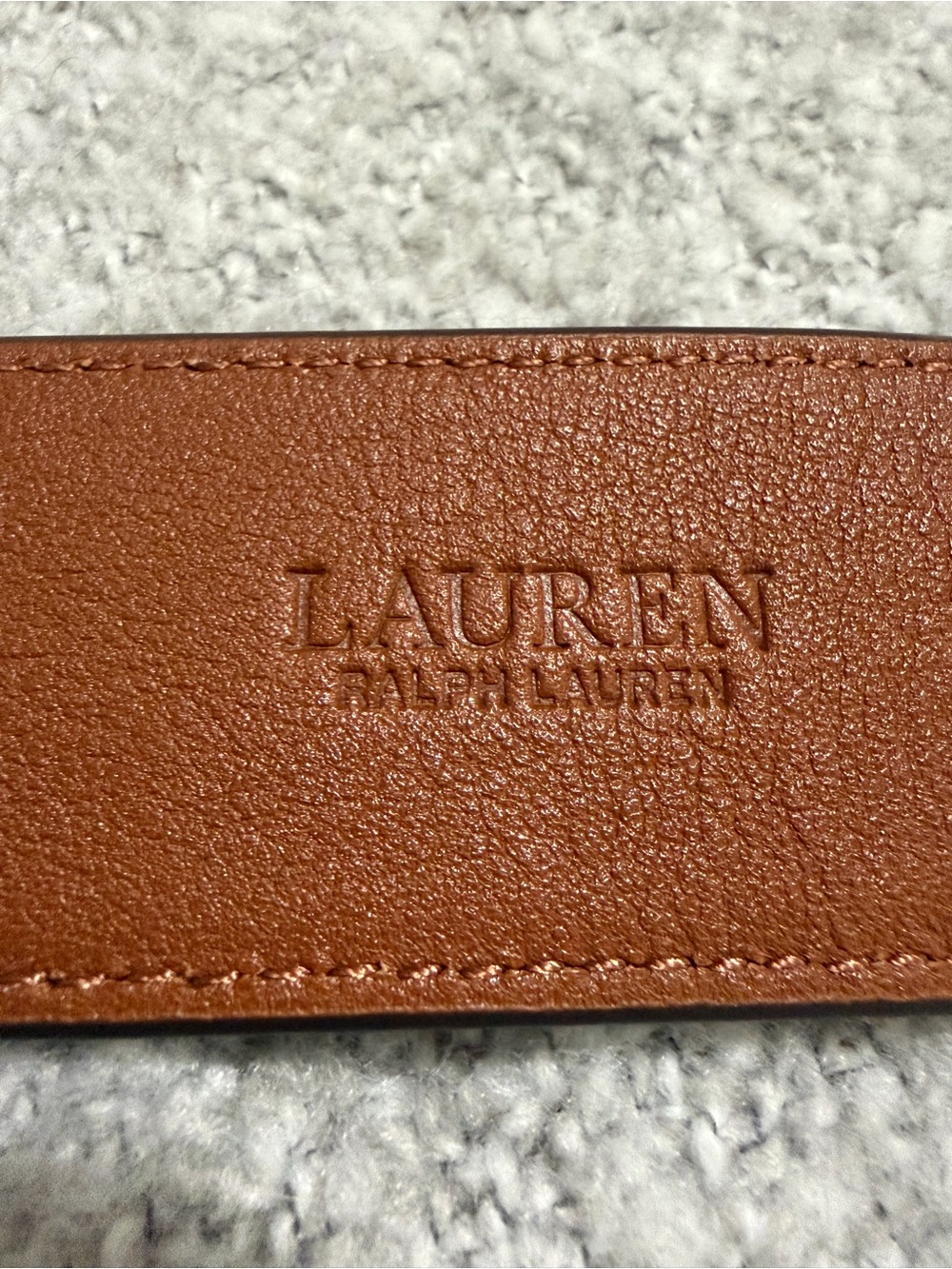 Lauren Ralph Lauren Cognac Leather Chain Belt with Gold Hardware NWOT. - Picture 5 of 8
